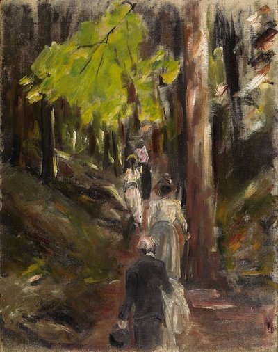 Boswandeling in de Harz door Max Liebermann